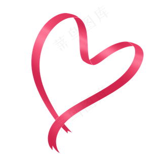 红色可爱飘带丝带爱心彩带