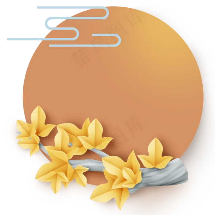 秋天立体梧桐树叶(2000X2000(DPI:299))psd模版下载