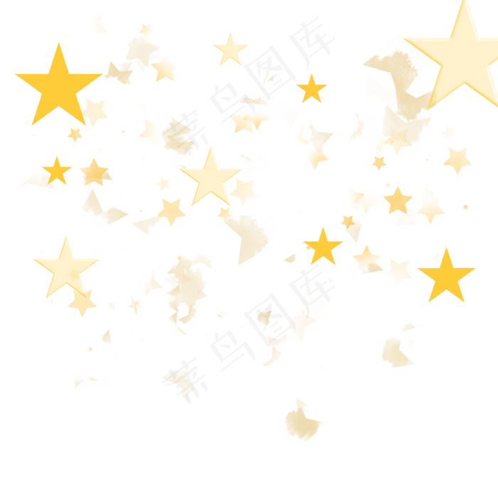 金色星星圣诞节新年元旦装饰(2000X2000(DPI:300))psd模版下载