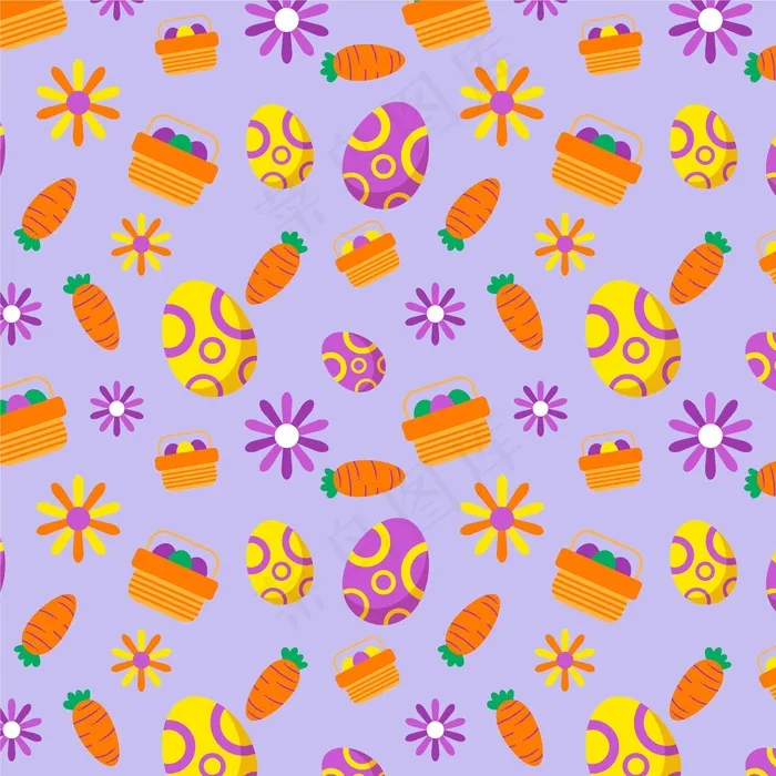 扁平复活节图案eps,ai矢量模版下载