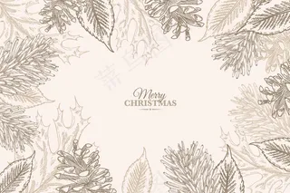 复古圣诞树枝背景