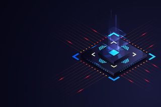 逼真的微芯片处理器背景