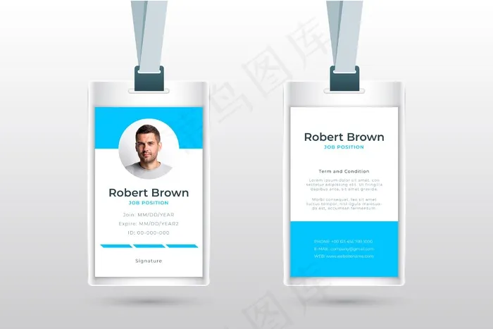 带照片的简约型身份证eps,ai矢量模版下载