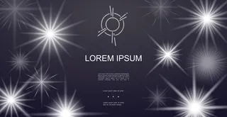 真实的灯光效果与发光的星星和闪光的背景