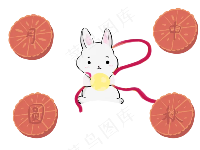 吃月饼的玉兔(3425X2569(DPI:300))psd模版下载