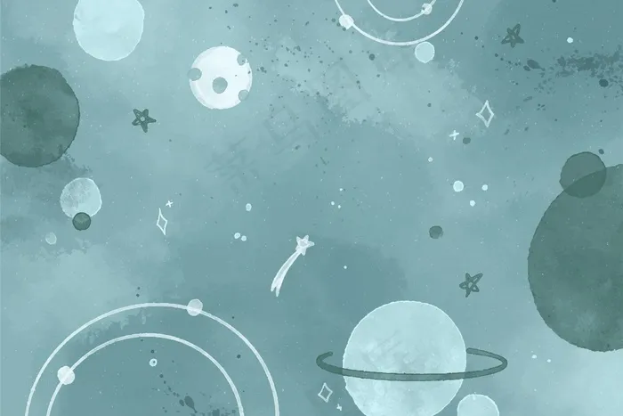 单色水彩星系背景eps,ai矢量模版下载