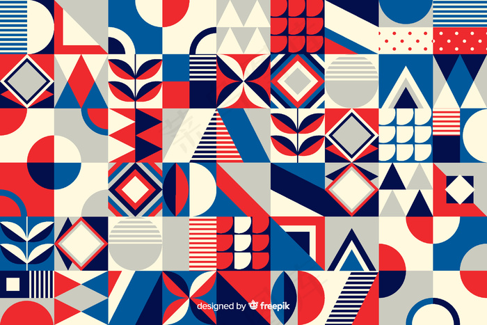 彩色几何形状马赛克背景