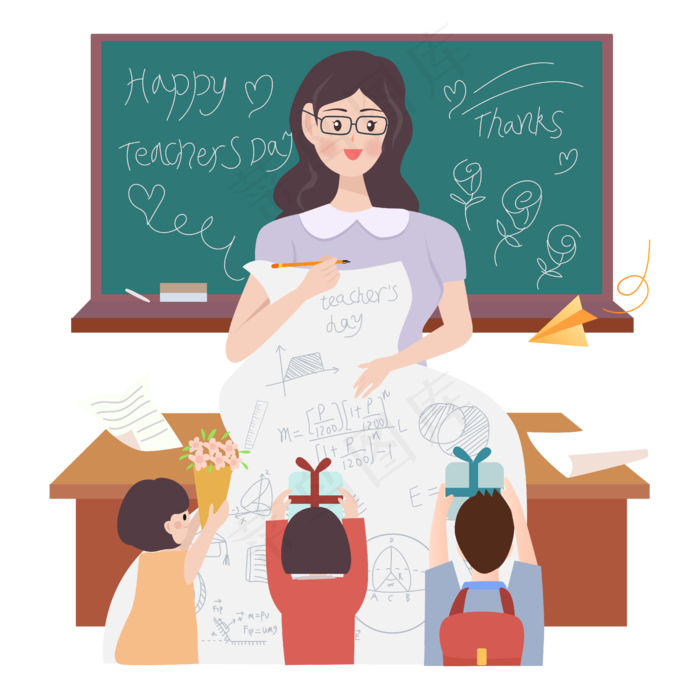 教师节老师考卷矢量图