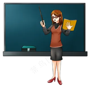 女教师上课教师传授知识学生黑板