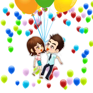 情人节七夕情侣爱情气球开心ai