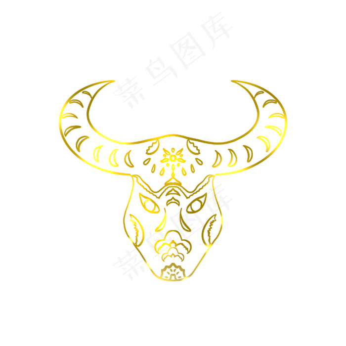 金牛老牛剪纸(3000X3000(DPI:299))psd模版下载