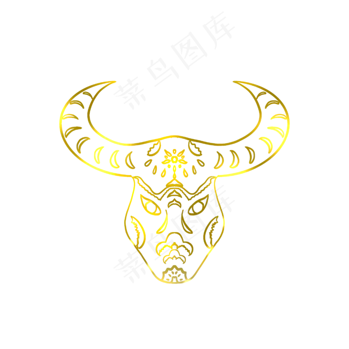 金牛老牛剪纸(3000X3000(DPI:299))psd模版下载