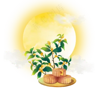 中秋节月亮月饼