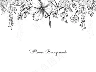 手绘花卉写生风格设计背景