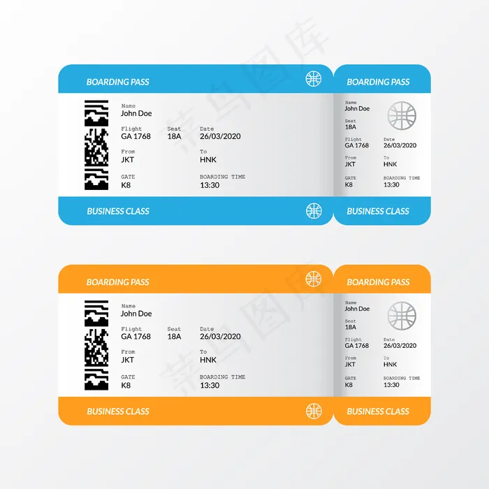 用于旅行、度假、度假的登机牌机票布局模板。eps,ai矢量模版下载