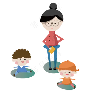 矢量儿童和老师教师节元素