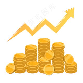 金色金币涨价箭头