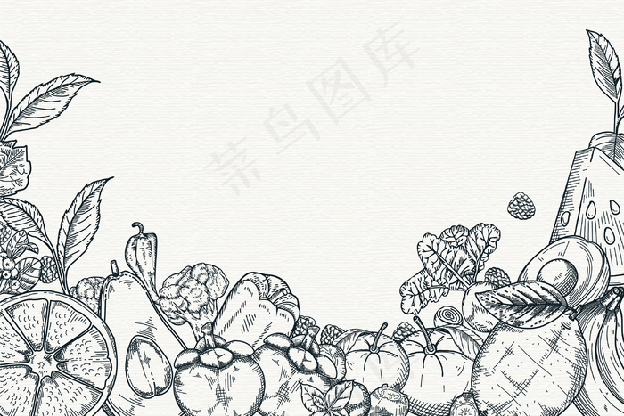 手绘果蔬背景