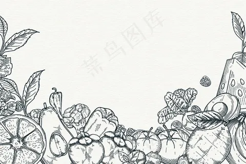 手绘果蔬背景
