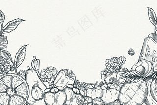 手绘果蔬背景