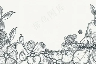 手绘果蔬背景