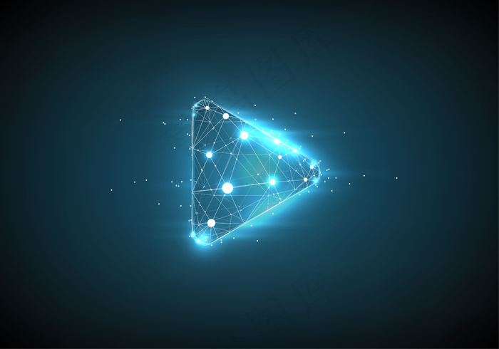 播放视频。低聚线框eps,ai矢量模版下载