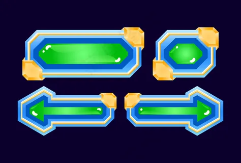 一套幻想光泽游戏ui钻石果冻按钮gui资产元素