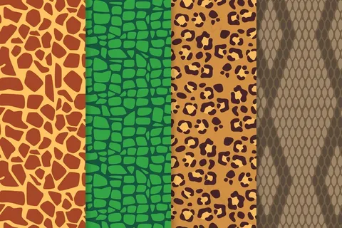 不同的现代动物印花图案