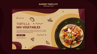 横幅banner墨西哥餐厅模板