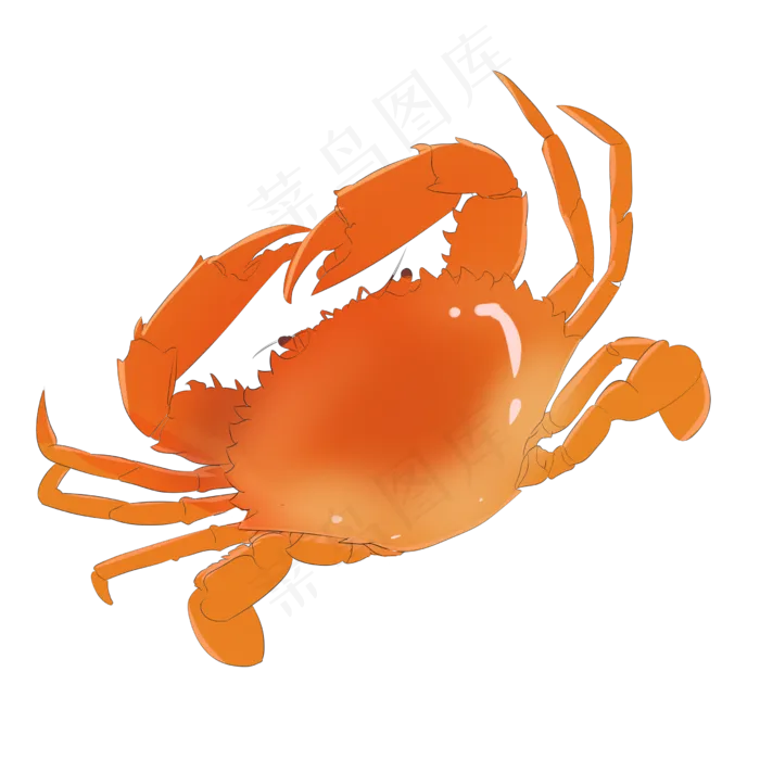 白露手绘美味海鲜大闸蟹一只(2480X2480(DPI:299))psd模版下载