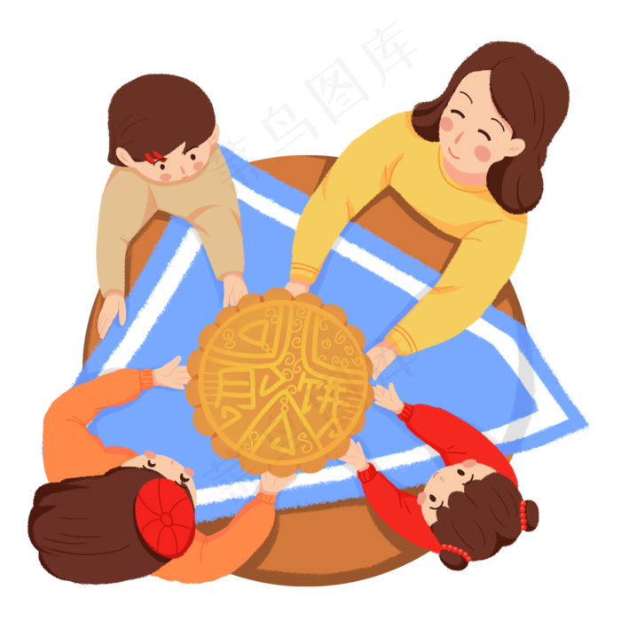 中秋节全家团圆月饼素材