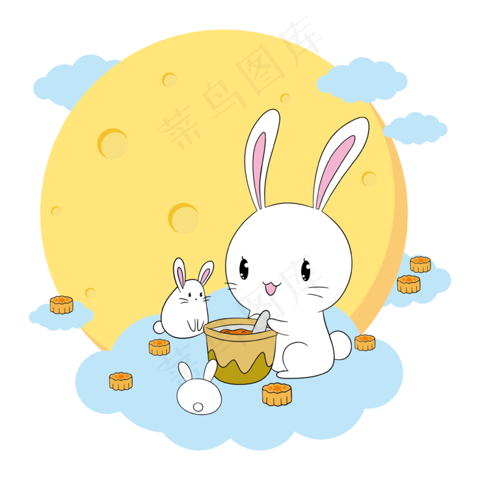 中秋素材玉兔捣药