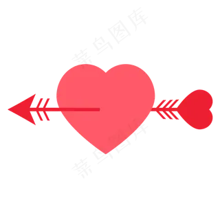 七夕情人节红色射箭爱心