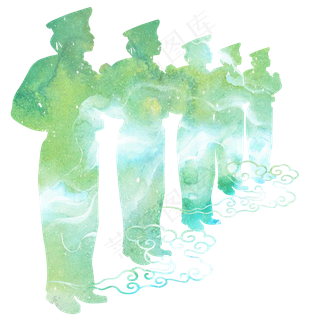 军运会军人剪影