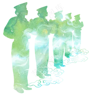 军运会军人剪影