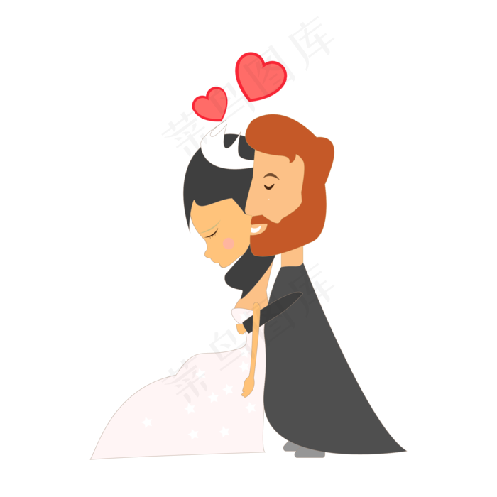 新郎新娘中外婚礼结婚矢量素材