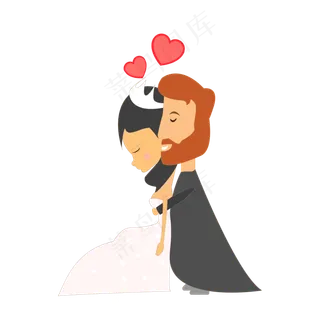 新郎新娘中外婚礼结婚矢量素材