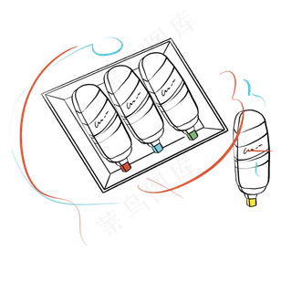 线条感彩色画笔