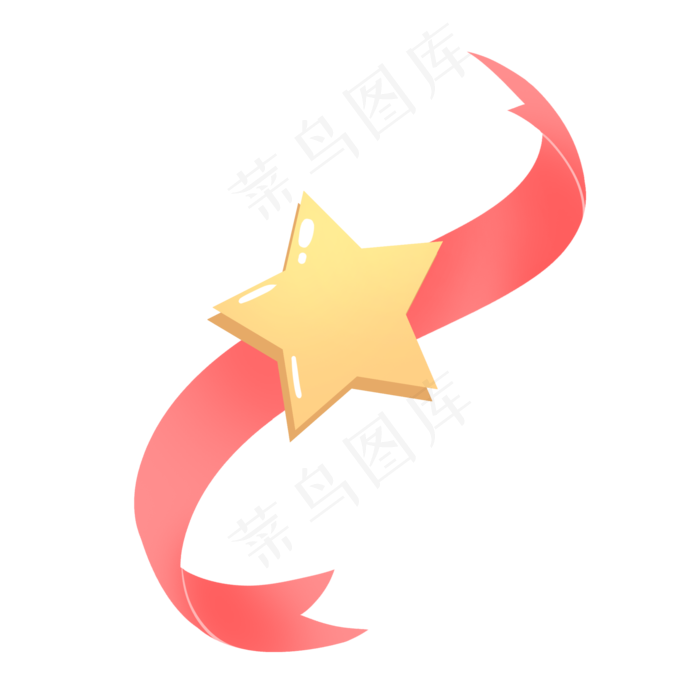 黄色红色彩带七夕情人节星星(2000X2000(DPI:300))psd模版下载