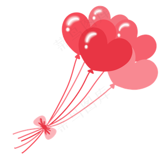 七夕节爱心气球束