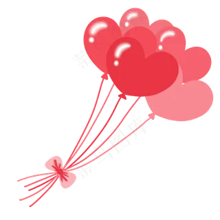 七夕节爱心气球束