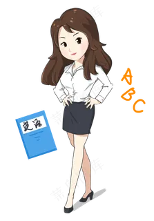 手绘教师节美女英语教师