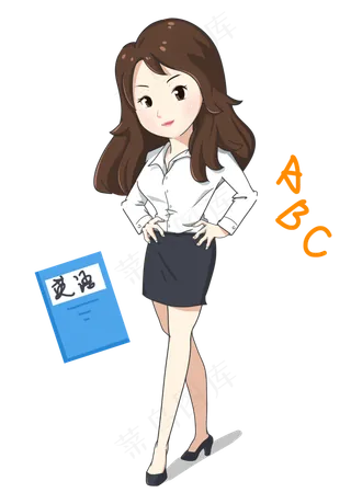 手绘教师节美女英语教师