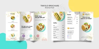 美国食品三折页小册子设计