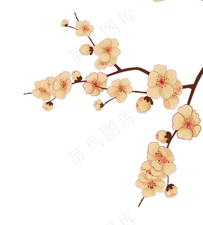 古风中国风梅花(2682X2965(DPI:300))psd模版下载