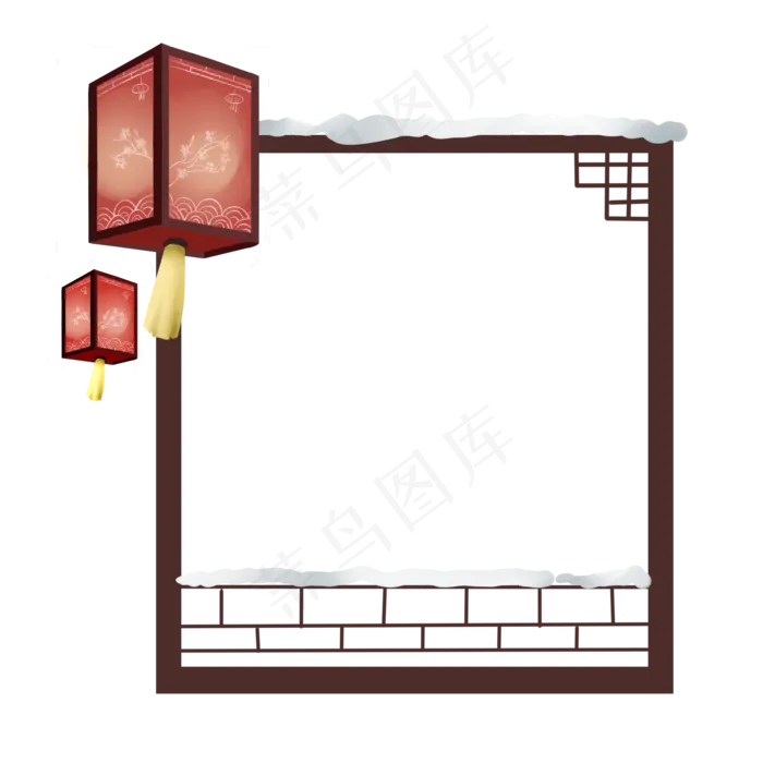 红色边框灯笼(2000X2000(DPI:299))psd模版下载