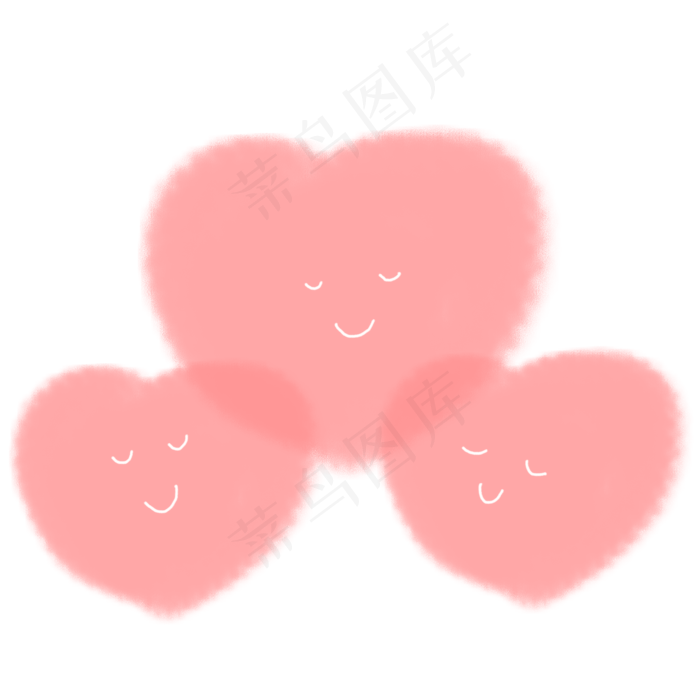 粉嫩爱心卡通手绘素材免费下载