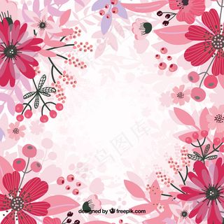 粉色花朵背景向量