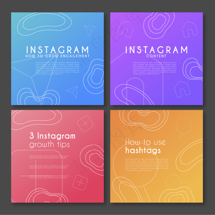 Instagram在渐变中的提示和技巧eps,ai矢量模版下载