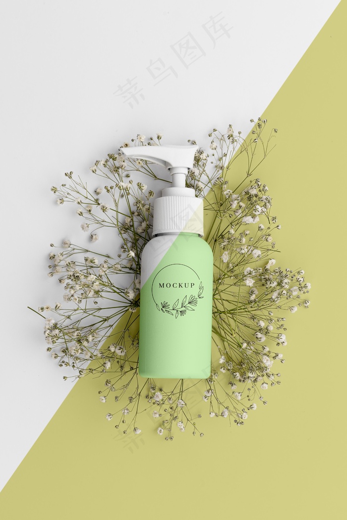 瓶内美容产品俯视图